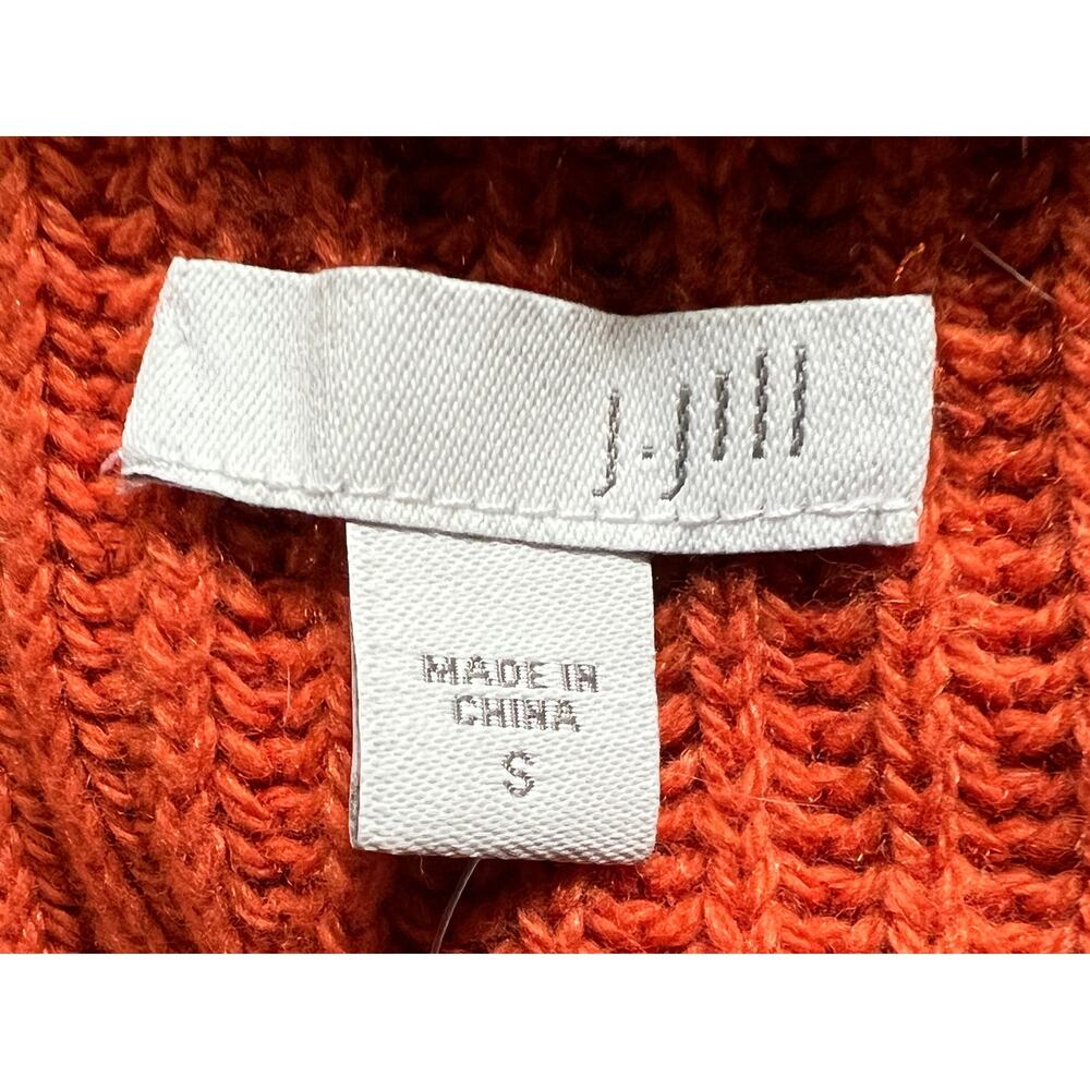 J. JILL WOMENS SMALL PULLOVER ROUND NECK WOOL BLEND SWEATER BURNT ORANGE NEW - Picture 4 of 12